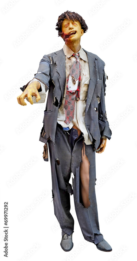 Undead Zombies isolated on white Background For Halloween Concept Undead Zombies isolated on white Background For Halloween Concept