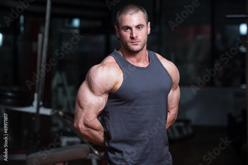 Portrait Of A Physically Fit Muscular Young Bodybuilder