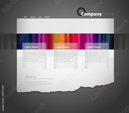 Website template with stripes.