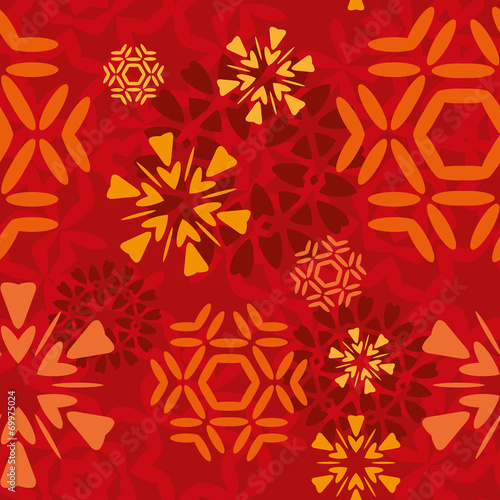 Red Snowflakes Pattern