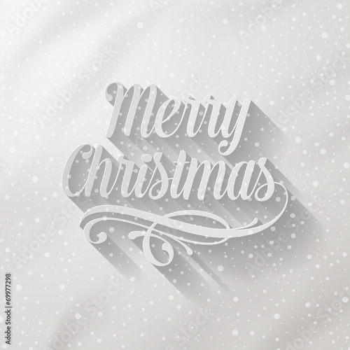 Merry Christmas - lettering with long shadow