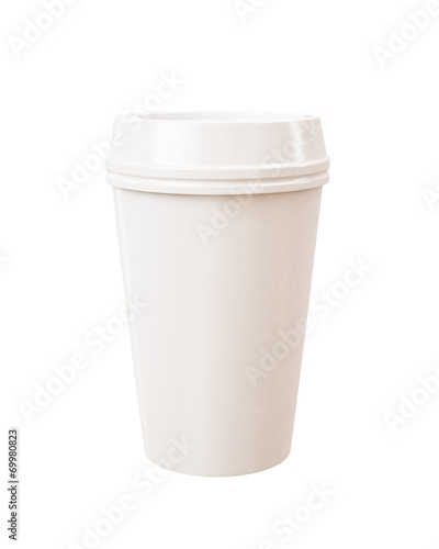 takeaway cup of coffee isolated on white background