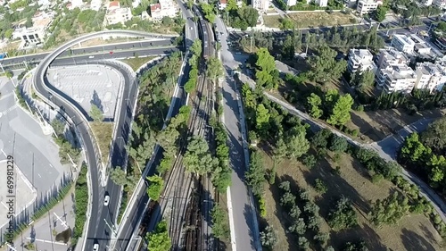 Train Arrival Aerial footage