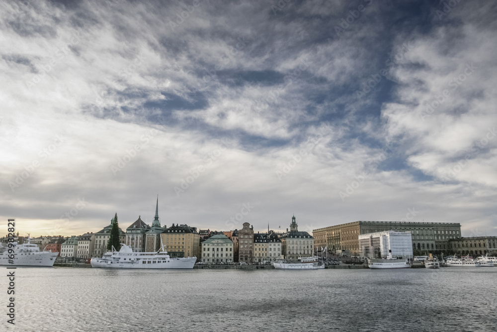 Stockholm city view from water
