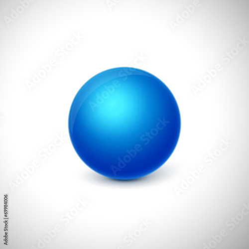 Glossy sphere isolated on white. Vector illustration