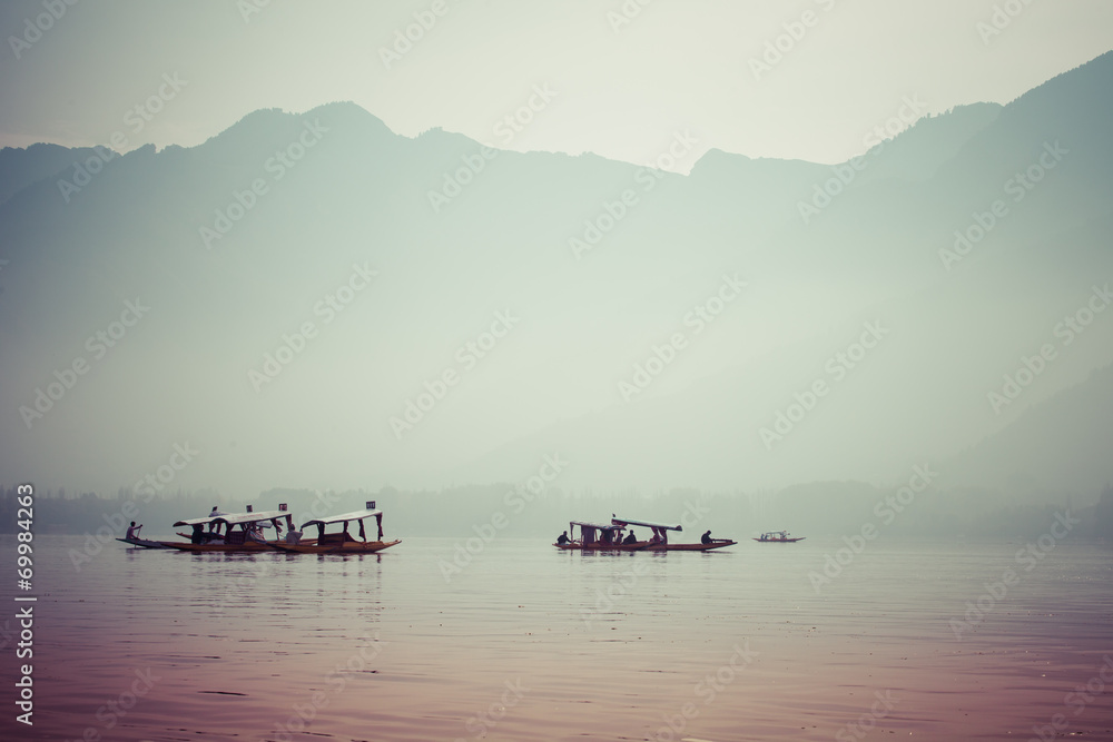 Peacefully Dal lake in Srinagar, Kashmir India