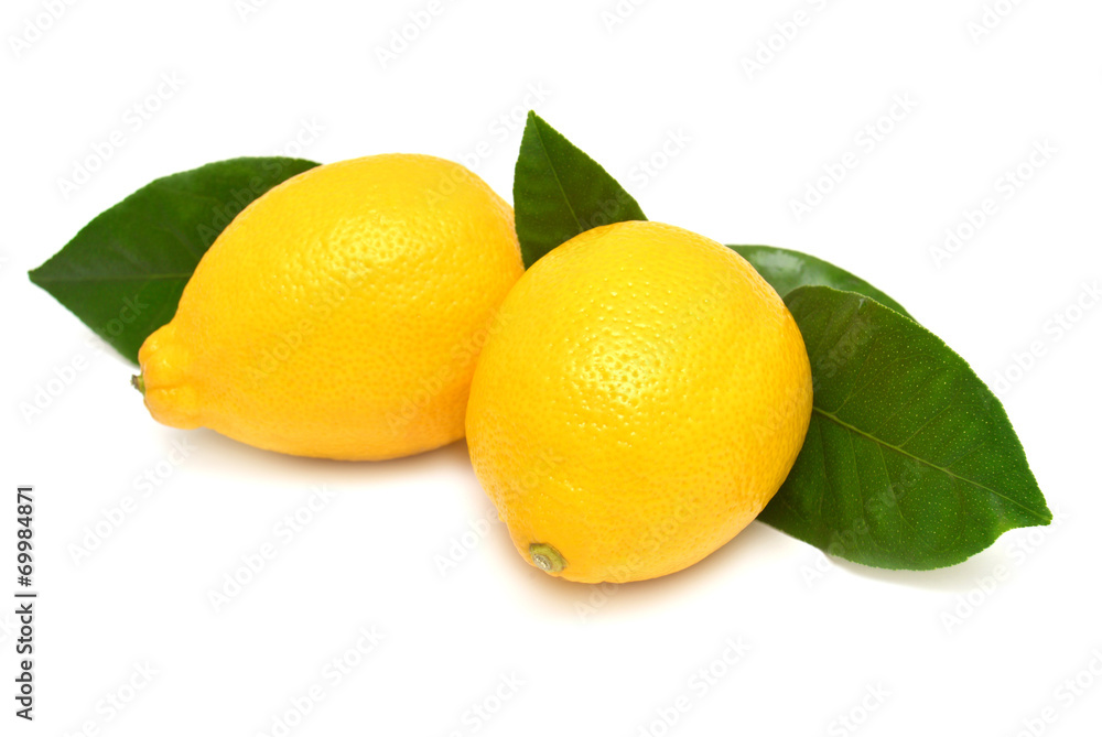 Lemon with leaves Lemon with leaves
