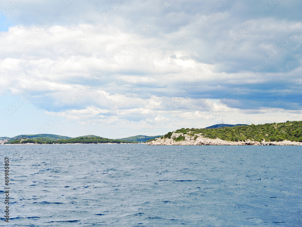 green coastline of Adriatic Sea in Dalmatia