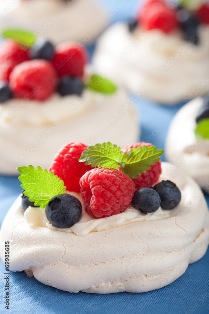 pavlova meringue cake with cream and berry pavlova meringue cake with cream and berry