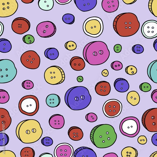 Seamless pattern of color button