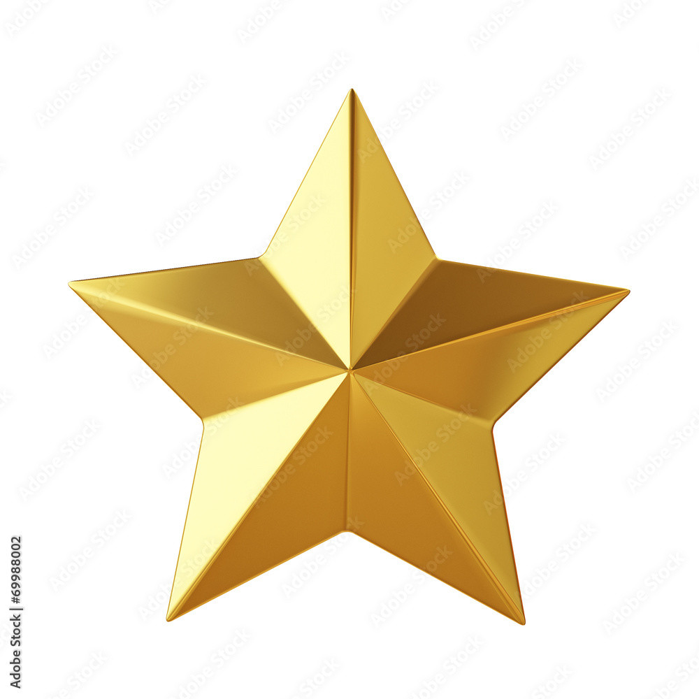 Fototapeta premium golden star isolated on white background