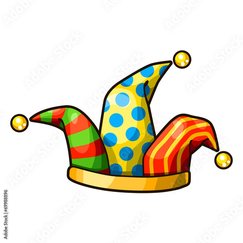 Jester hat isolated on white background