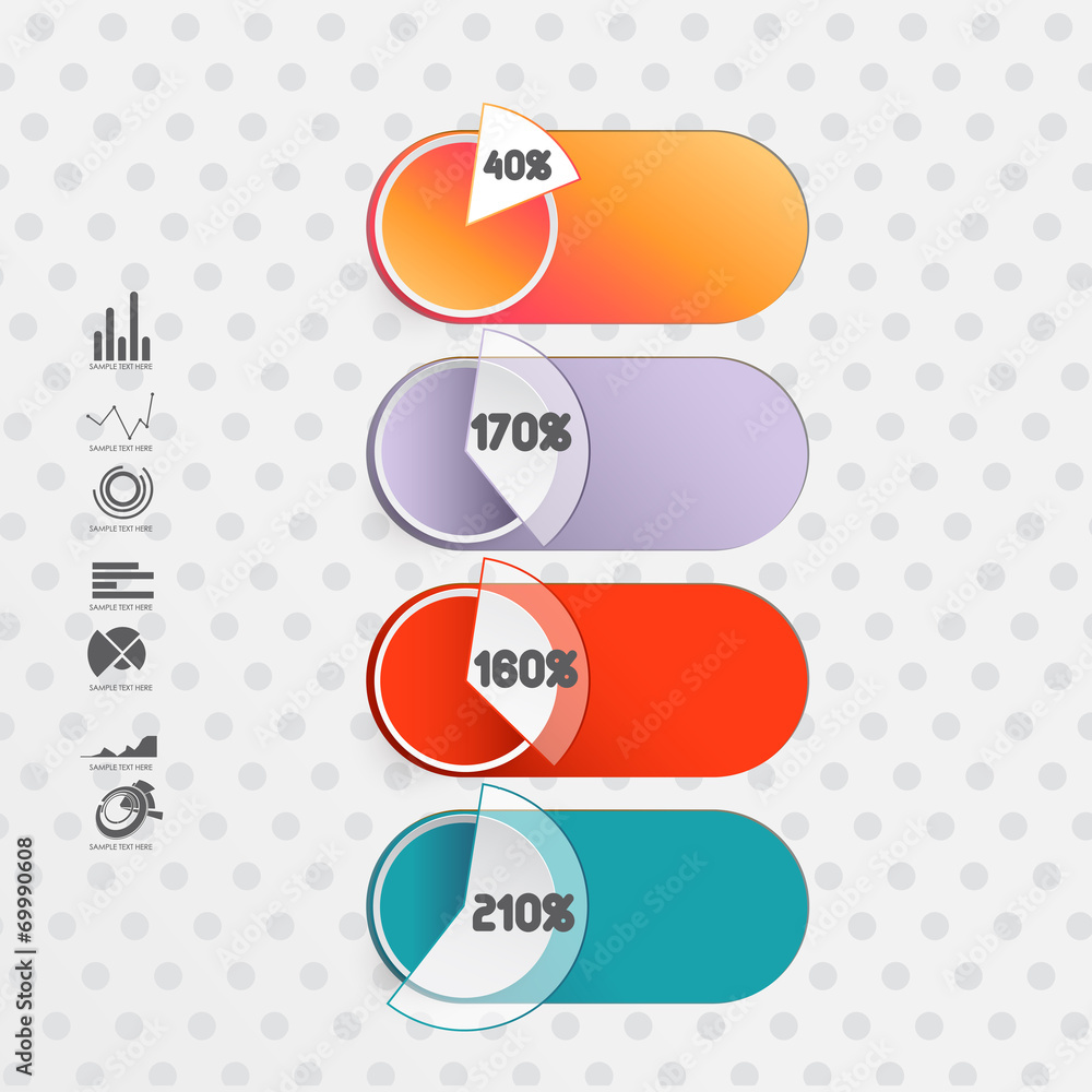 Fototapeta premium Abstract 3D Paper Infographics