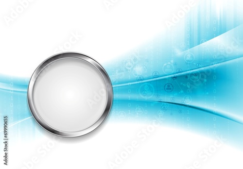 Tech bright background with metal circle