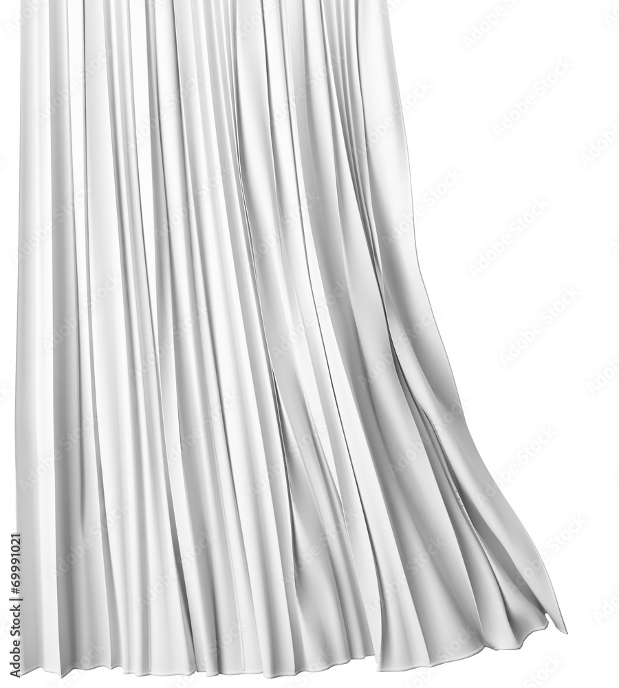 Fototapeta premium blank white curtain on white background, 3d