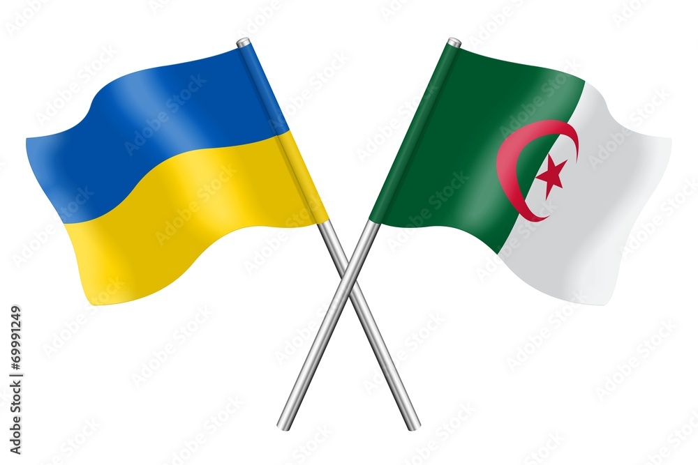 Flags: Ukraine  and Algeria