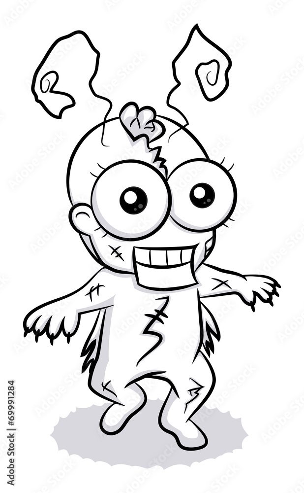 Fototapeta premium An illustration of a funny zombie-bug.