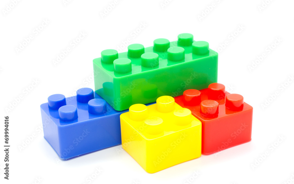 blocks Plastic building blocks on white background blocks Plastic building blocks on white background