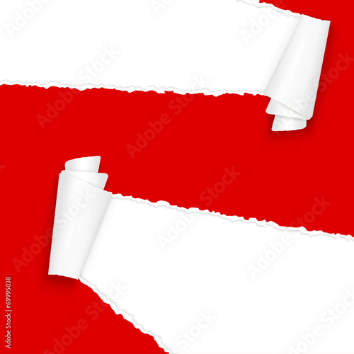 ripped open paper red