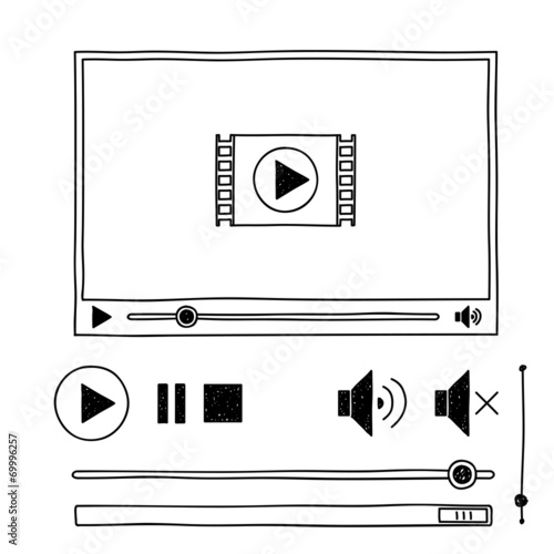 Hand draw sketch doodle video player for web