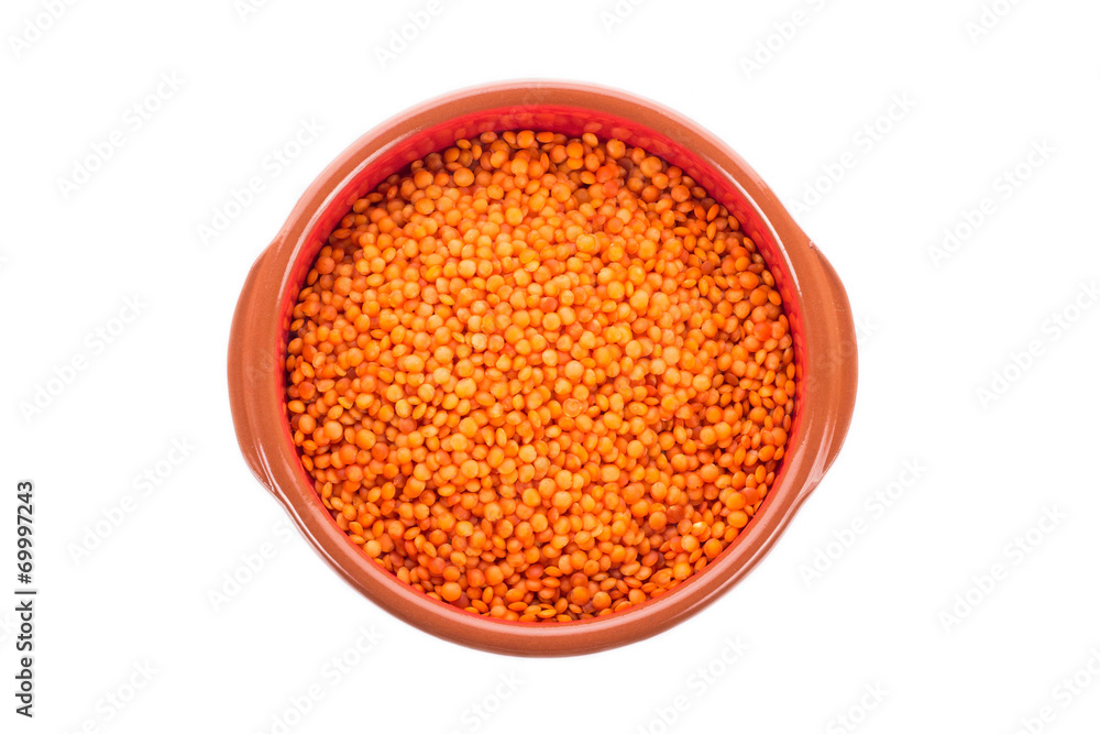Ceramic bowl with orange lentil Ceramic bowl with orange lentil