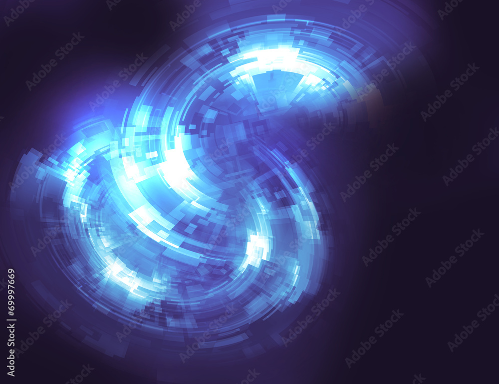 Abstract background circular graphic element in blue  colors