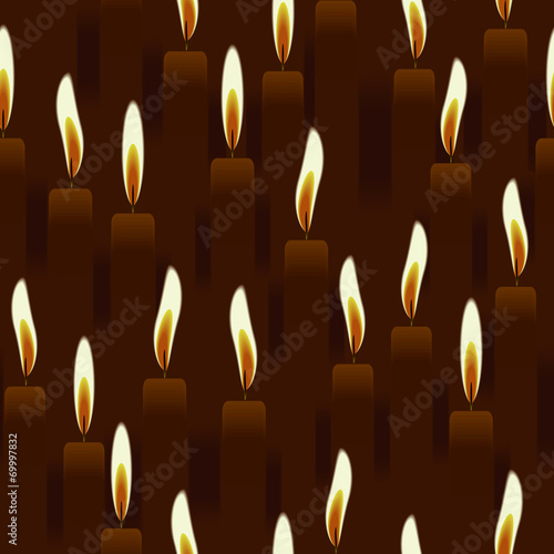 seamless burning candle, church background