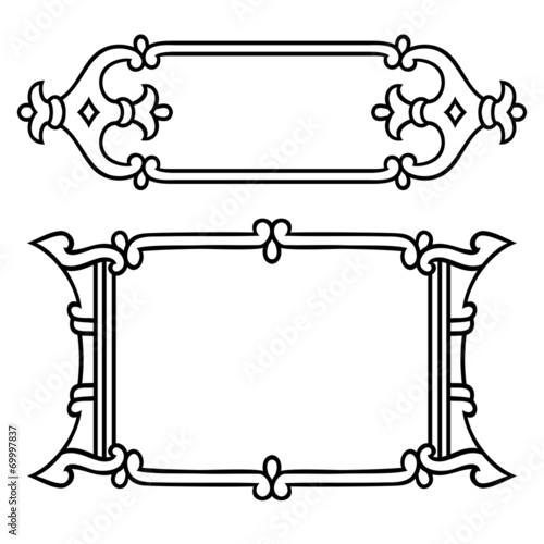 Russian style black ornamental decorative frame