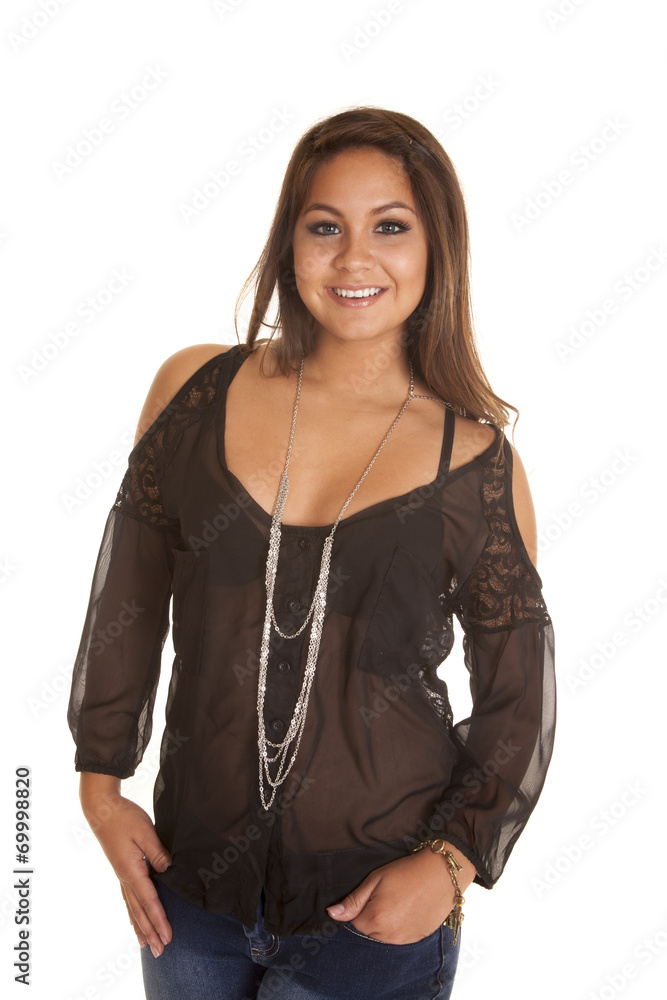 top black sheer necklace smiling top black sheer necklace smiling