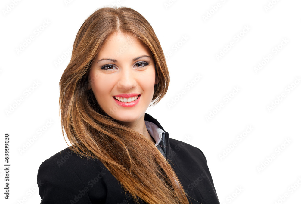 Smiling businesswoman on white background Smiling businesswoman on white background