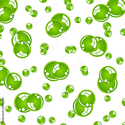 crystal green balls on white background