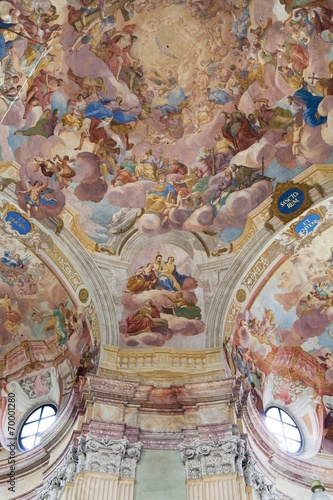 interiors of Pilgrimage Church in Krtiny village