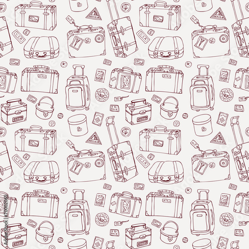 Suitcases. Seamless background.