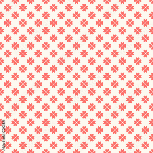 Floral vector seamless pattern. Red and white shabby colors