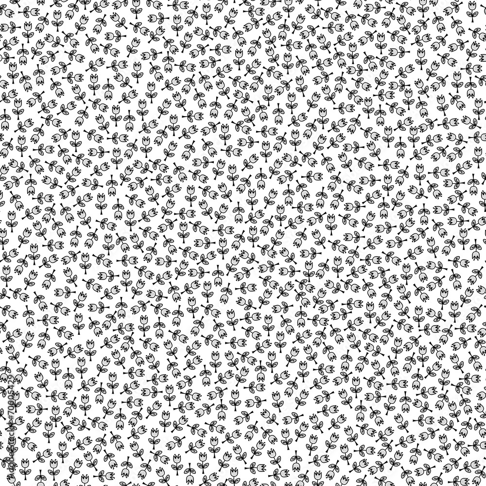 Seamless monochrome background of small flowers Seamless monochrome background of small flowers
