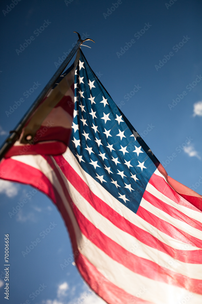 Obraz premium United States flag waving in the wind 
