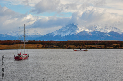 Arriving at Puerto Natales, Southern Chile photo