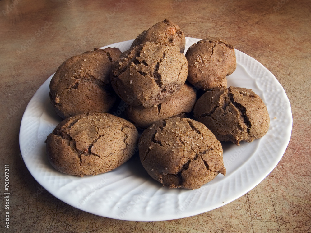Italian cuisine: homemade cookies with walnuts and buckwheat Italian cuisine: homemade cookies with walnuts and buckwheat