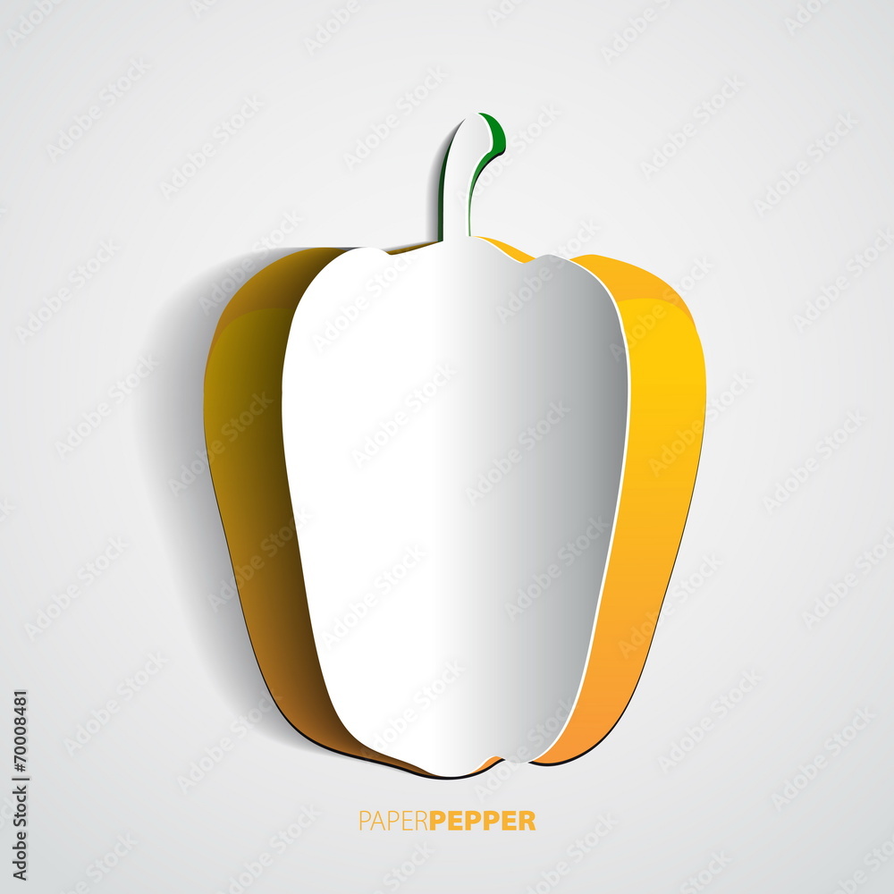 Pepper cut out or papercut, vector illustration Pepper cut out or papercut, vector illustration