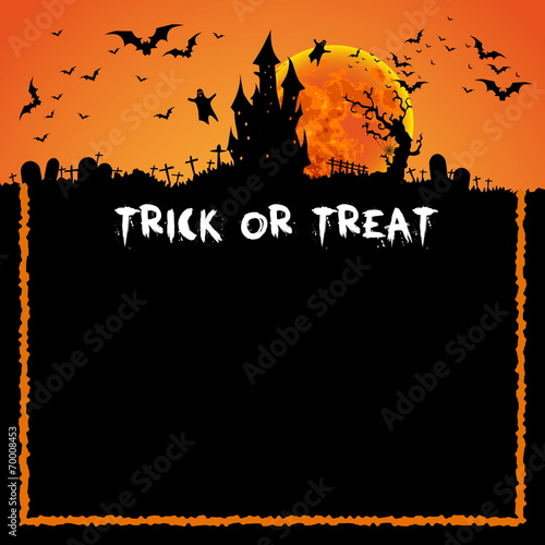 Happy Halloween Card Template, Mix of Various Spooky Creatures,