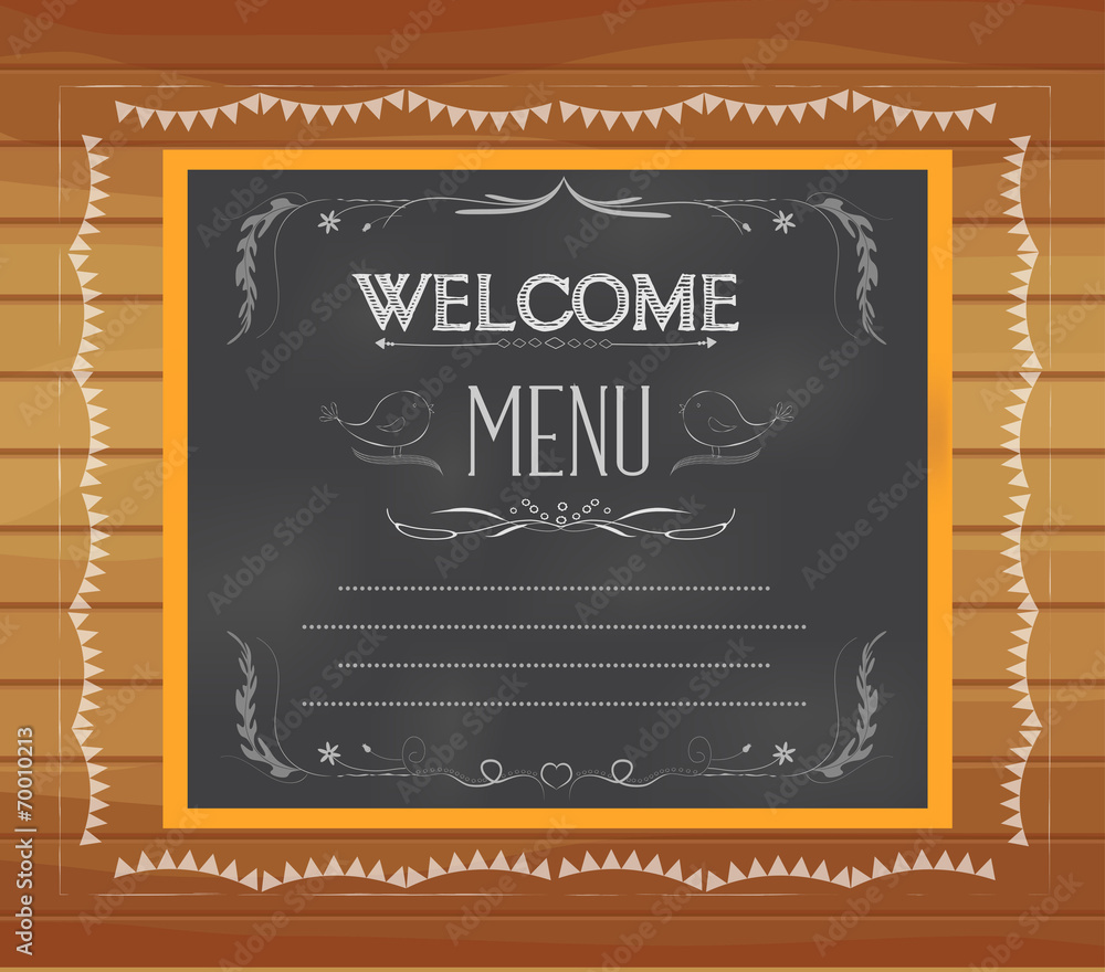 welcome written on chalkboard