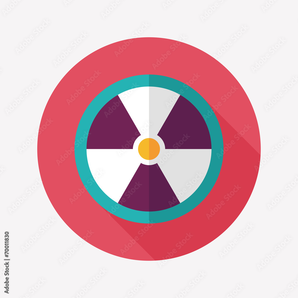 Radiation Flat style Icon with long shadows Radiation Flat style Icon with long shadows