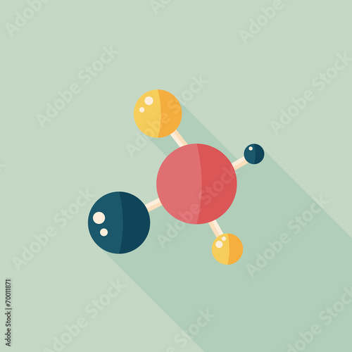 Molecule flat icon with long shadow