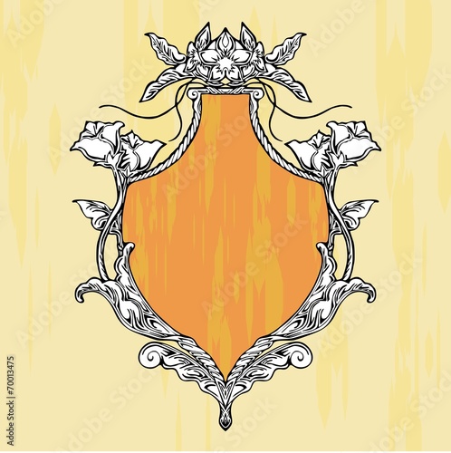 Glory Art nouveau shield vintage frame vector