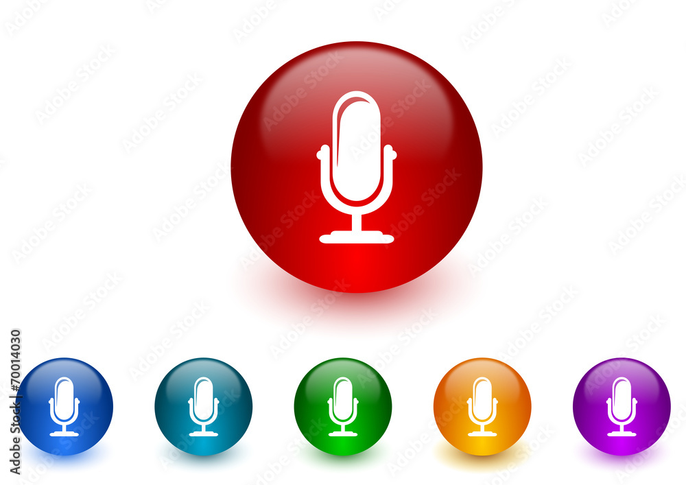 microphone internet icons colorful set microphone internet icons colorful set