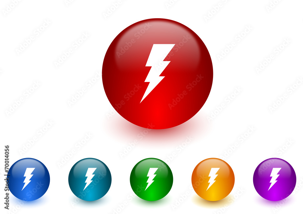 bolt internet icons colorful set bolt internet icons colorful set