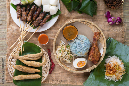 Traditional Malaysian food. Nasi kerabu is a type of nasi ulam,