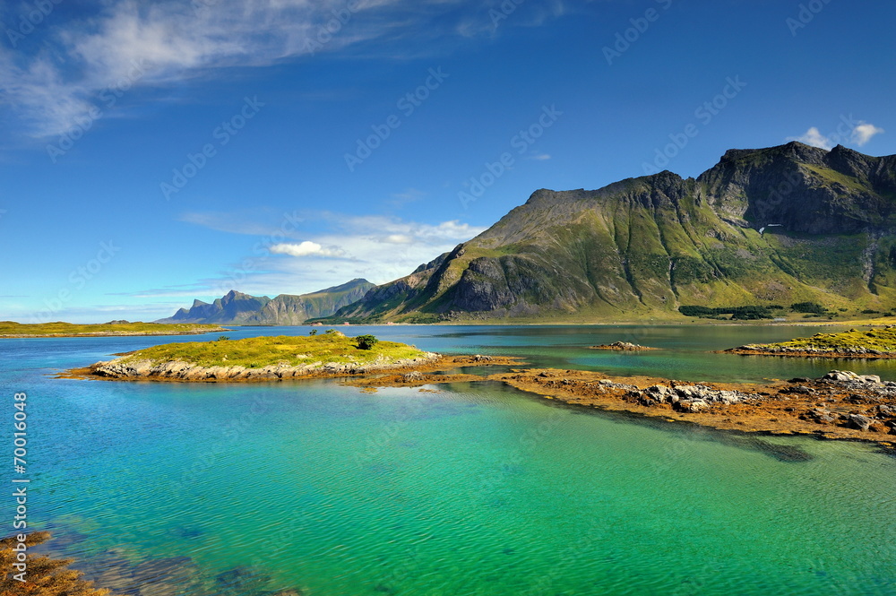 Norwegia , lofoty, krajobraz wiejski