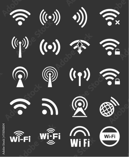 Set of twenty wifi icons