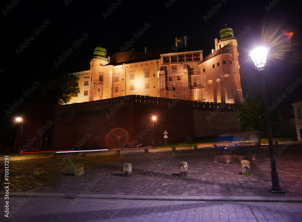 Walls of Wawel Royal Castle in Krakow